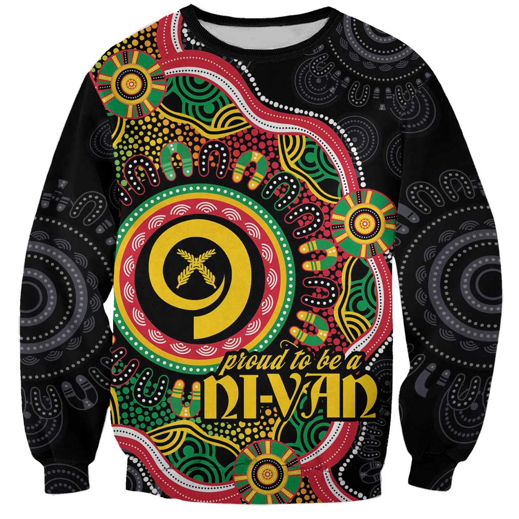 Vanuatu Personalised Sweatshirt Aboriginal Dot Paitnting - Polynesian Pride