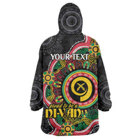 Vanuatu Personalised Wearable Blanket Hoodie Aboriginal Dot Paitnting LT9 - Polynesian Pride