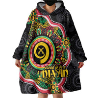 Vanuatu Personalised Wearable Blanket Hoodie Aboriginal Dot Paitnting LT9 - Polynesian Pride