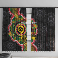 Vanuatu Personalised Window Curtain Aboriginal Dot Paitnting LT9 With Hooks Black - Polynesian Pride