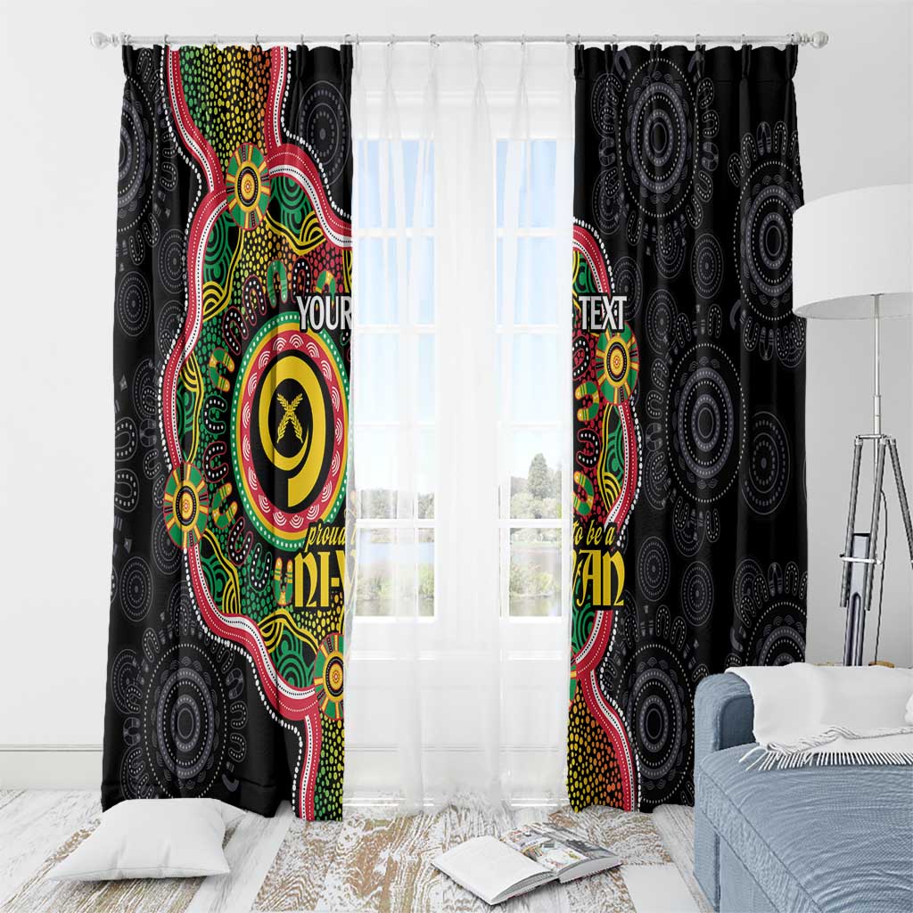Vanuatu Personalised Window Curtain Aboriginal Dot Paitnting LT9 - Polynesian Pride