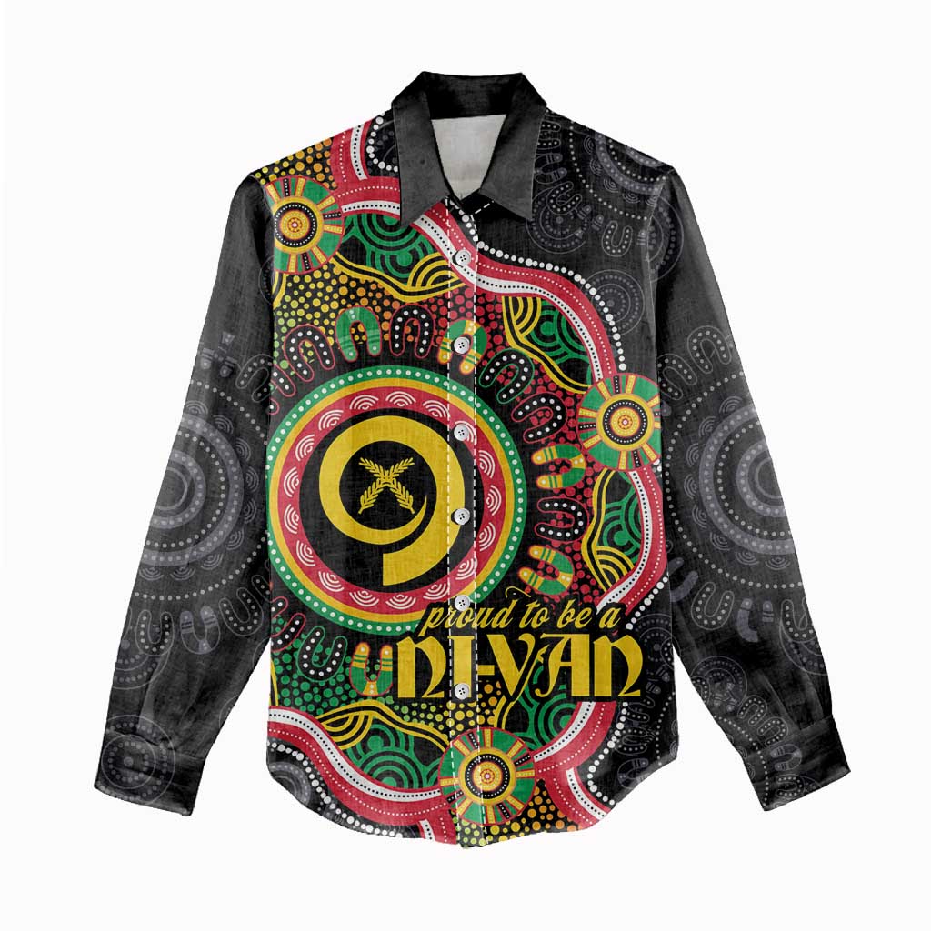 Vanuatu Personalised Women Casual Shirt Aboriginal Dot Paitnting - Polynesian Pride