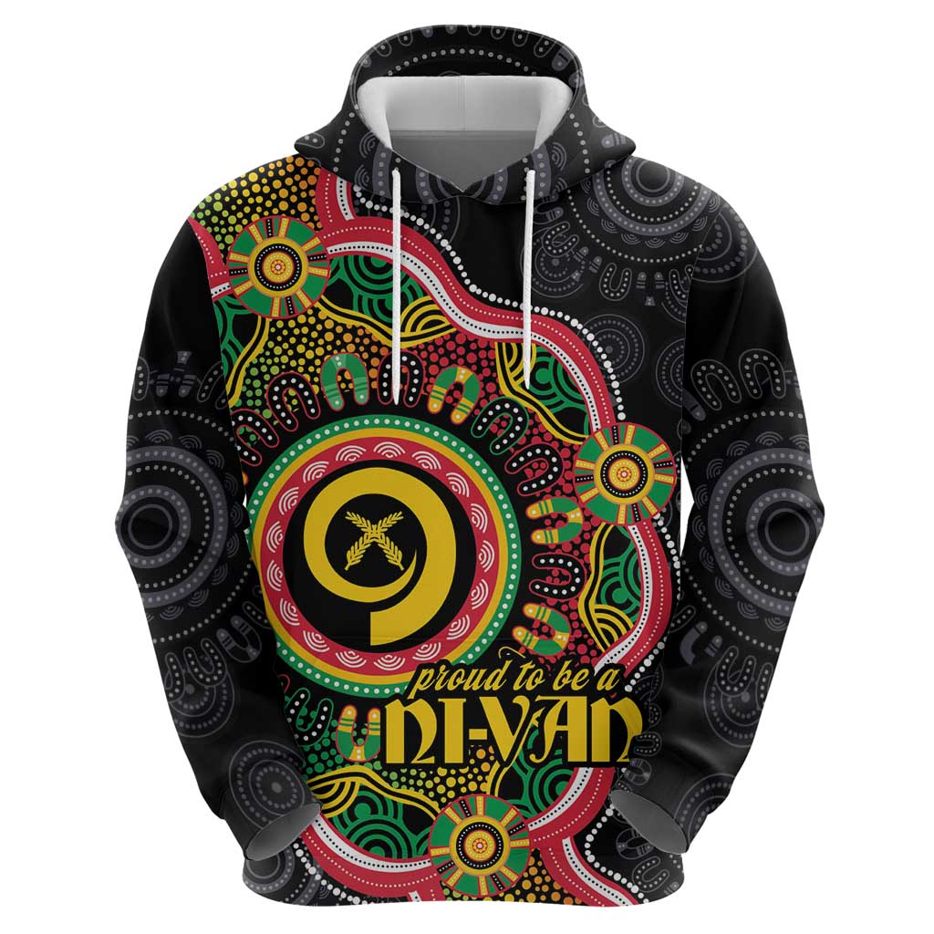 Vanuatu Personalised Zip Hoodie Aboriginal Dot Paitnting - Polynesian Pride