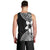 Lotu Tamaiti White Sunday Men Tank Top Pacific Plumeria Flowers - Black Version