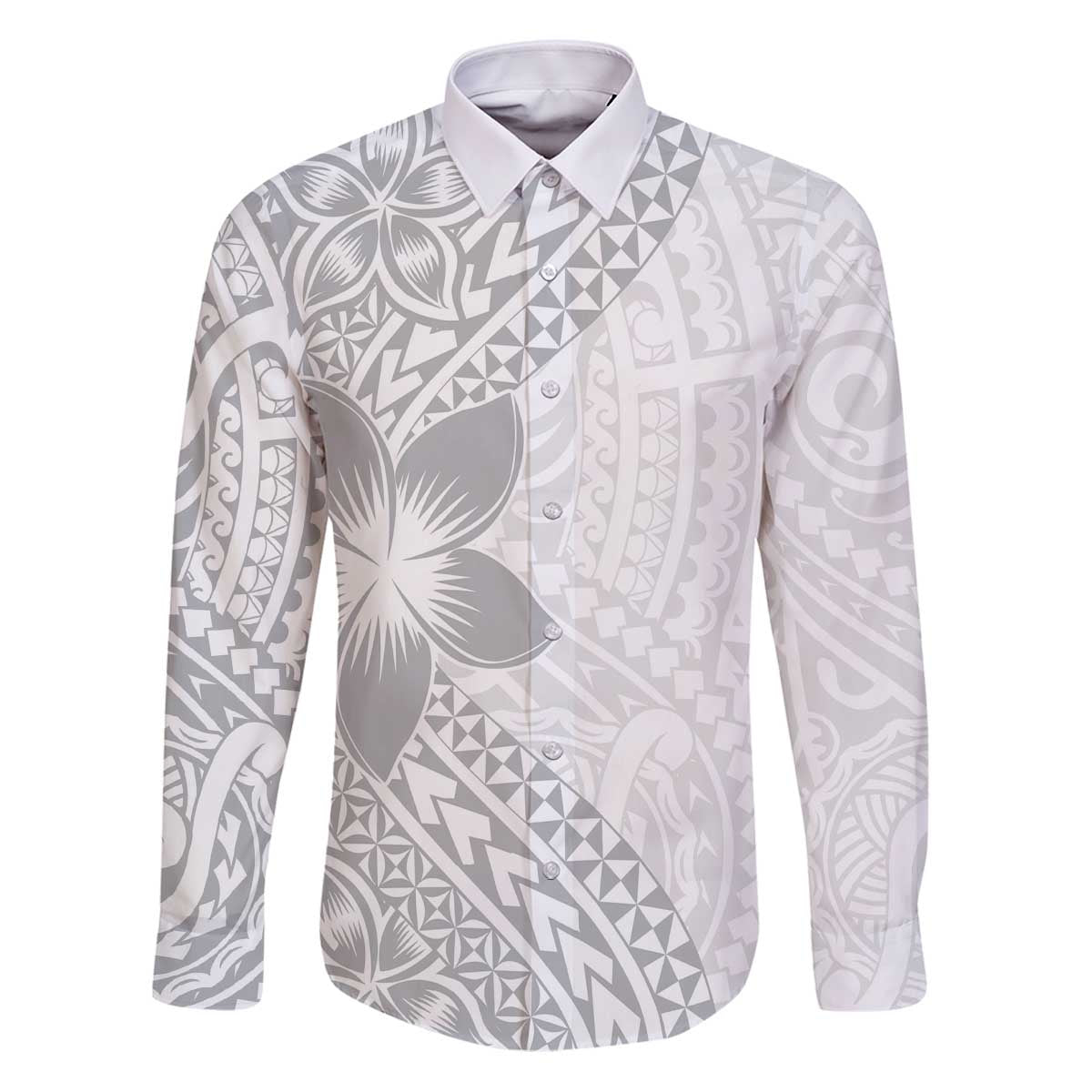 Lotu Tamaiti White Sunday Family Matching Puletasi and Hawaiian Shirt Pacific Plumeria Flowers - White Version