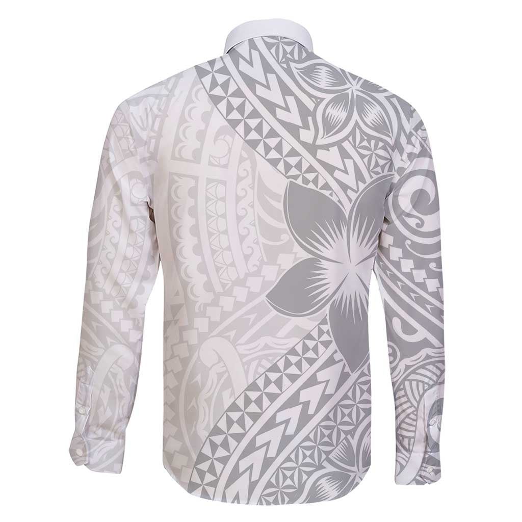 Lotu Tamaiti White Sunday Family Matching Short Sleeve Bodycon Dress and Hawaiian Shirt Pacific Plumeria Flowers - White Version