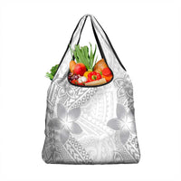 Lotu Tamaiti White Sunday Grocery Bag Pacific Plumeria Flowers - White Version