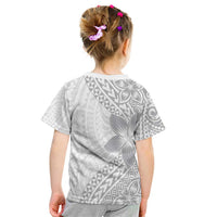Lotu Tamaiti White Sunday Kid T Shirt Pacific Plumeria Flowers - White Version
