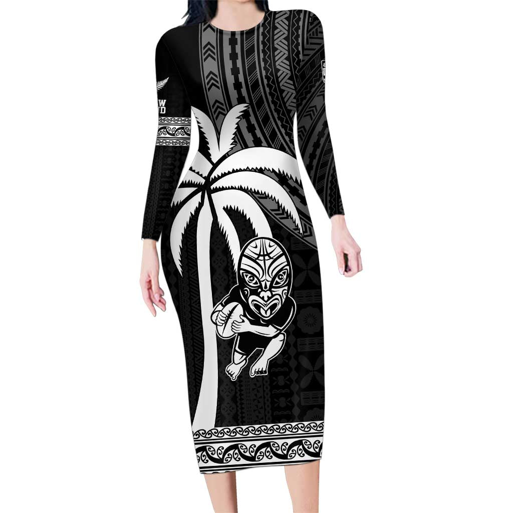 Custom Fiji New Zealand Rugby Family Matching Long Sleeve Bodycon Dress and Hawaiian Shirt Make History Together