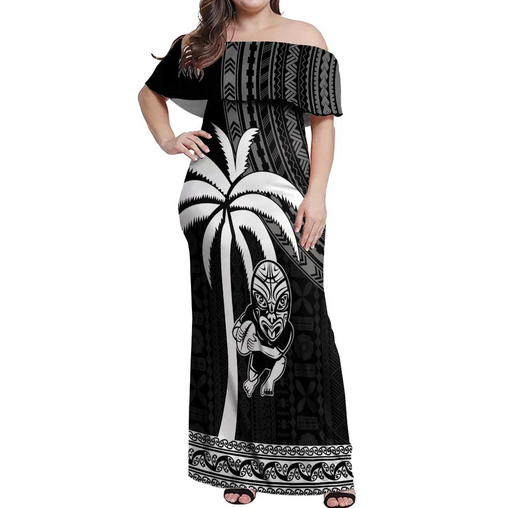 Custom Fiji New Zealand Rugby Off Shoulder Maxi Dress Make History Together