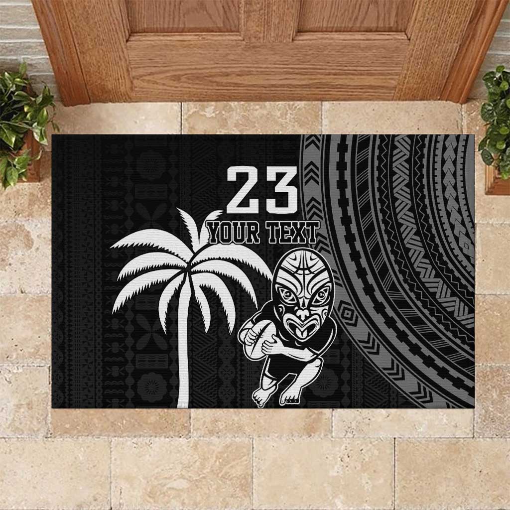 Custom Fiji New Zealand Rugby Rubber Doormat Make History Together