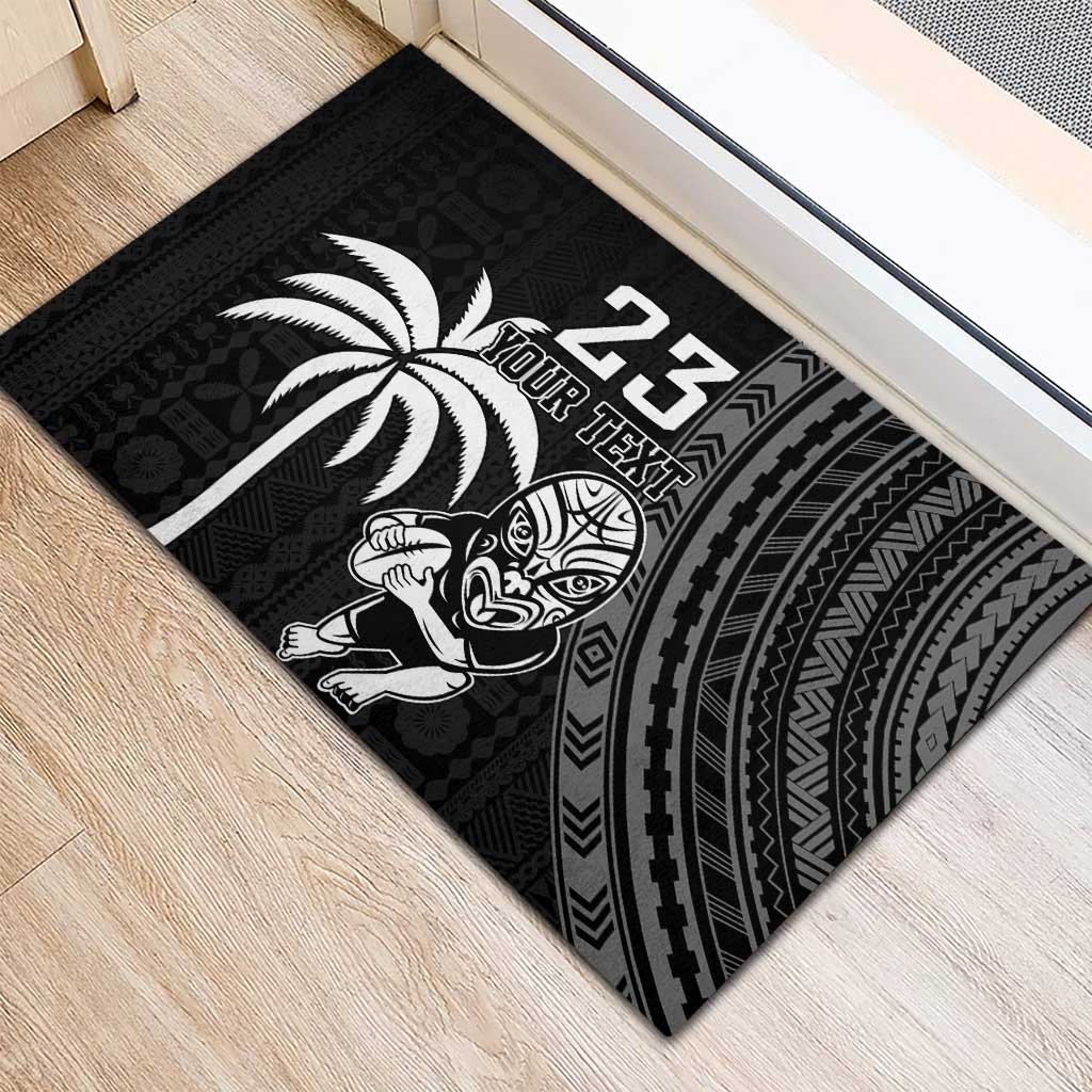 Custom Fiji New Zealand Rugby Rubber Doormat Make History Together