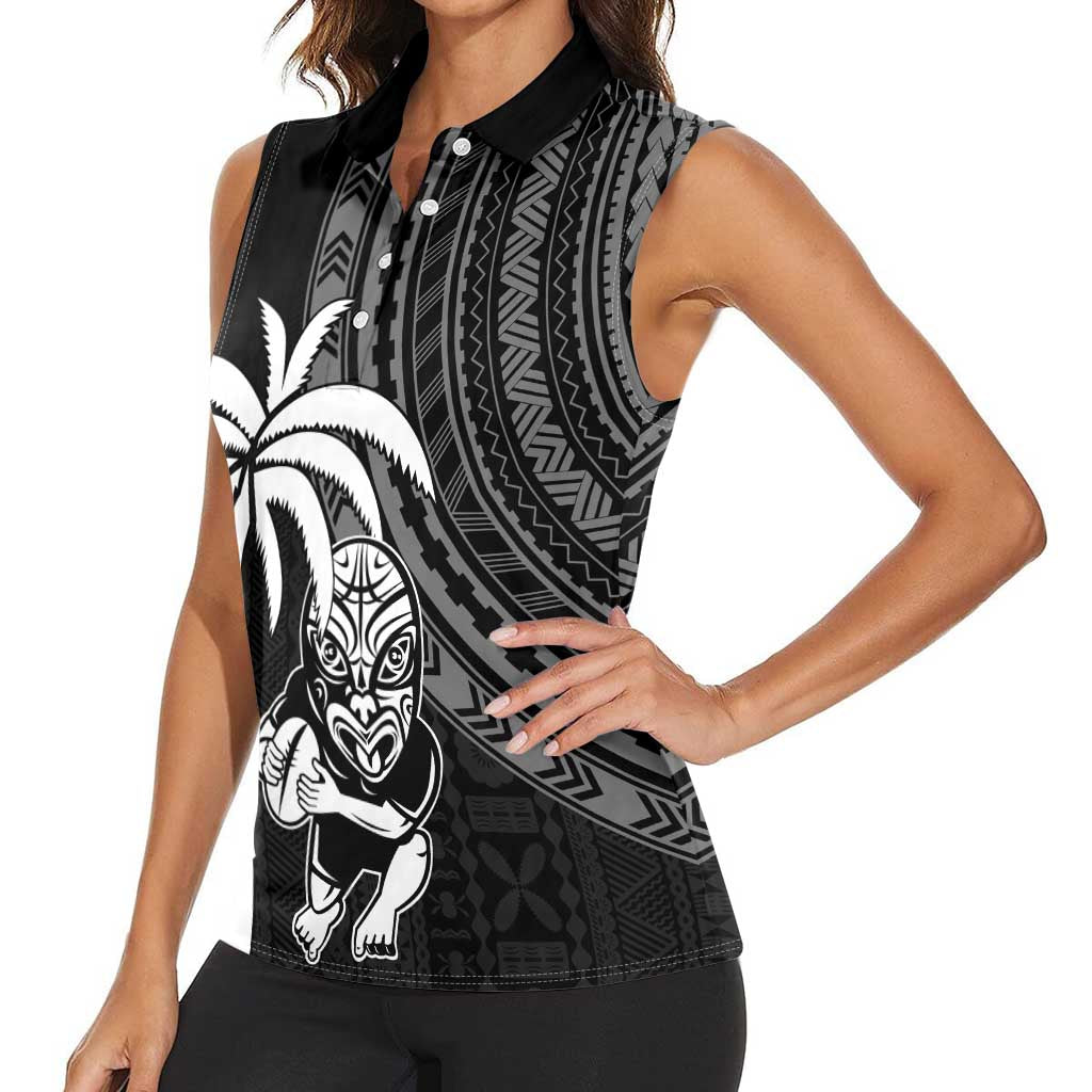 Custom Fiji New Zealand Rugby Women Sleeveless Polo Shirt Make History Together