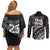 Custom Fiji New Zealand Rugby Couples Matching Off Shoulder Short Dress and Long Sleeve Button Shirt Cibi Dance with Black Fern