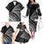 Custom Fiji New Zealand Rugby Family Matching Off The Shoulder Long Sleeve Dress and Hawaiian Shirt Cibi Dance with Black Fern