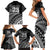 Custom Fiji New Zealand Rugby Family Matching Short Sleeve Bodycon Dress and Hawaiian Shirt Cibi Dance with Black Fern