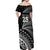 Custom Fiji New Zealand Rugby Off Shoulder Maxi Dress Cibi Dance with Black Fern