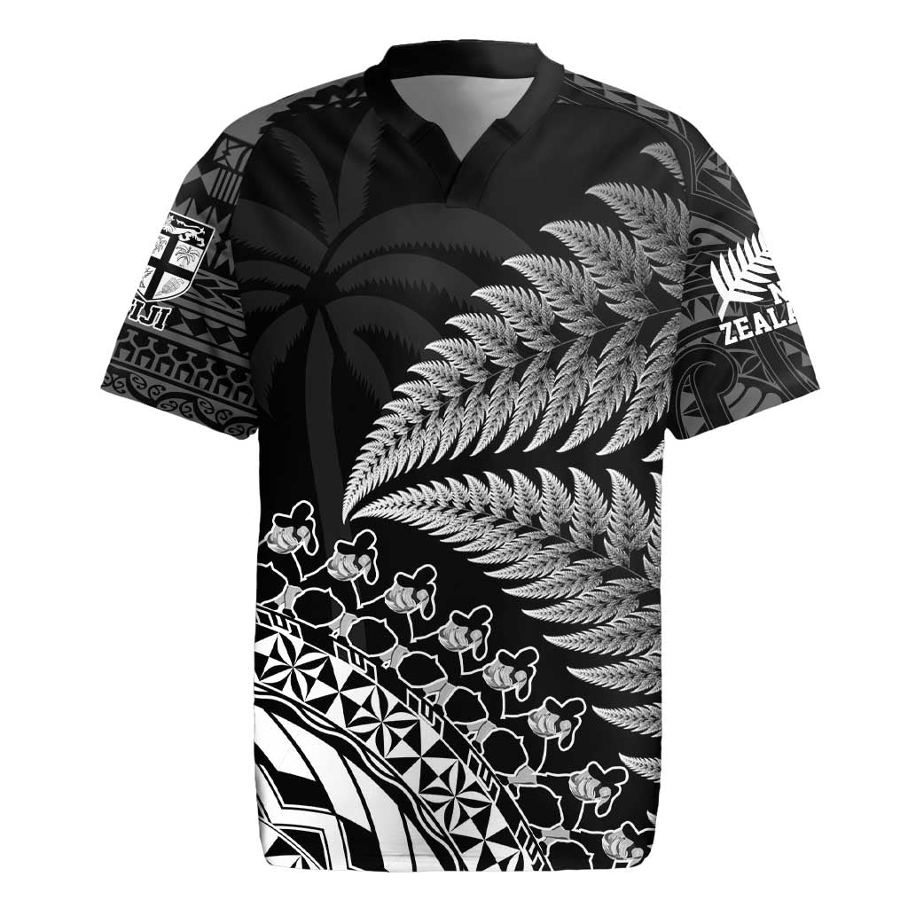 Custom Fiji New Zealand Rugby Rugby Jersey Cibi Dance with Black Fern