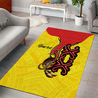 Personalised Papua New Guinea Oro Necklace Area Rug Gold Melanesia Traditional Pattern