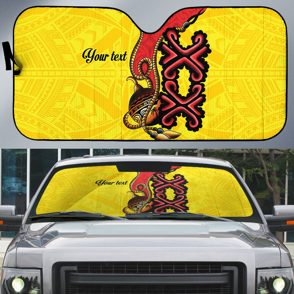 Personalised Papua New Guinea Oro Necklace Auto Sun Shade Gold Melanesia Traditional Pattern
