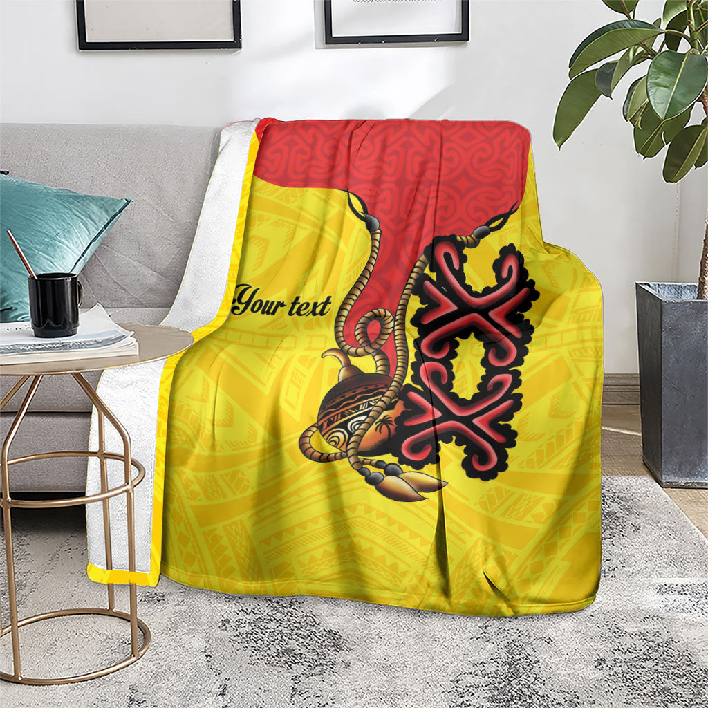 Personalised Papua New Guinea Oro Necklace Blanket Gold Melanesia Traditional Pattern