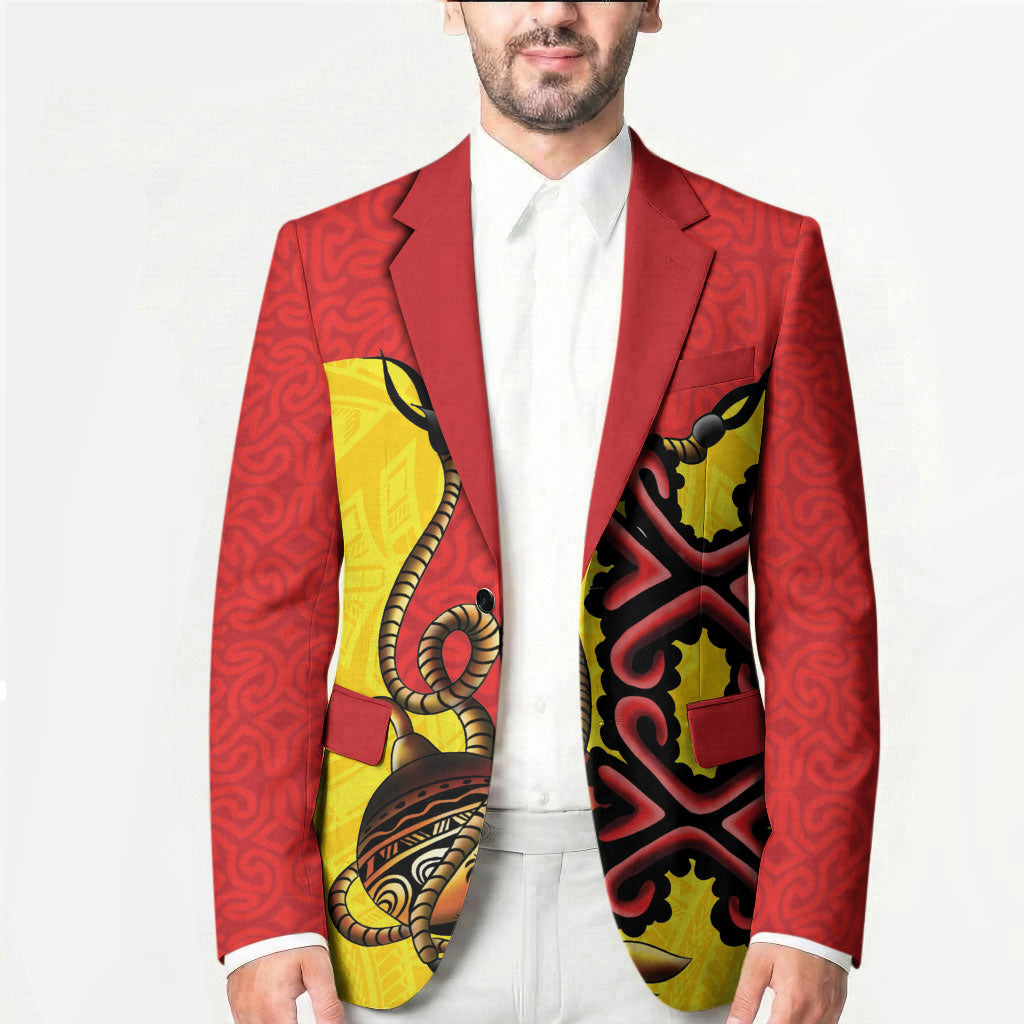 Personalised Papua New Guinea Oro Necklace Blazer Gold Melanesia Traditional Pattern