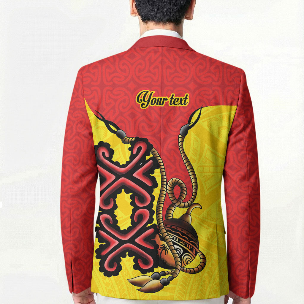 Personalised Papua New Guinea Oro Necklace Blazer Gold Melanesia Traditional Pattern