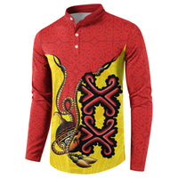 Personalised Papua New Guinea Oro Necklace Button Sweatshirt Gold Melanesia Traditional Pattern