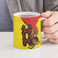 Personalised Papua New Guinea Oro Necklace Ceramic Mug Gold Melanesia Traditional Pattern