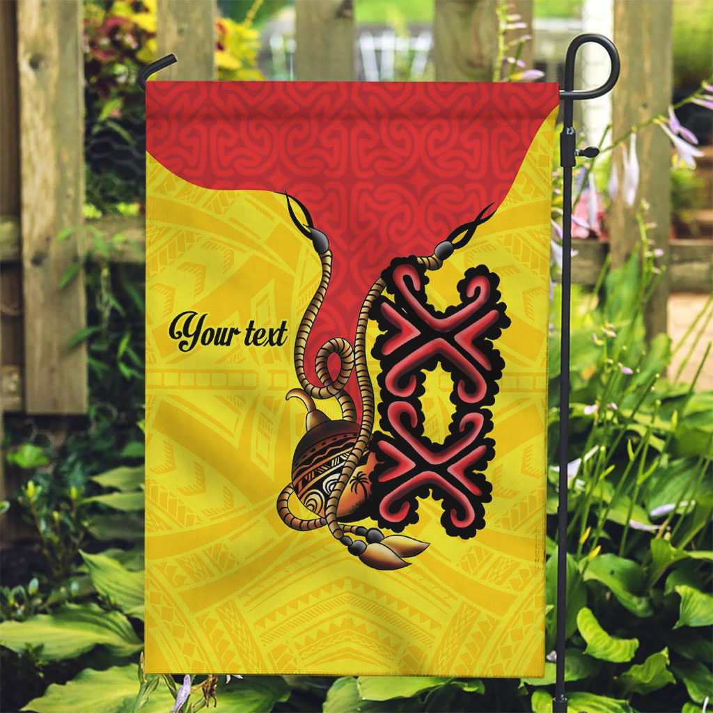 Personalised Papua New Guinea Oro Necklace Garden Flag Gold Melanesia Traditional Pattern
