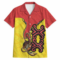 Personalised Papua New Guinea Oro Necklace Hawaiian Shirt Gold Melanesia Traditional Pattern
