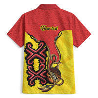 Personalised Papua New Guinea Oro Necklace Hawaiian Shirt Gold Melanesia Traditional Pattern
