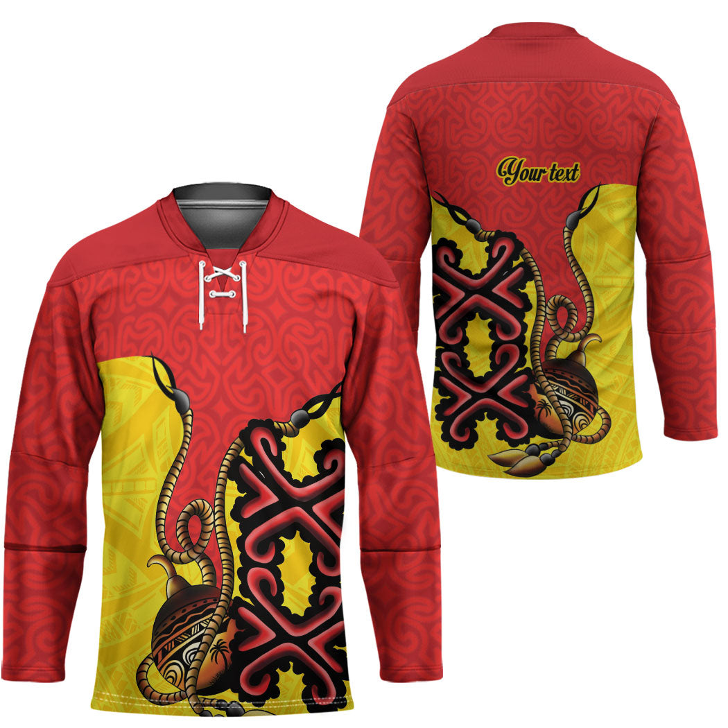 Personalised Papua New Guinea Oro Necklace Hockey Jersey Gold Melanesia Traditional Pattern