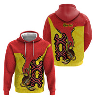 Personalised Papua New Guinea Oro Necklace Hoodie Gold Melanesia Traditional Pattern