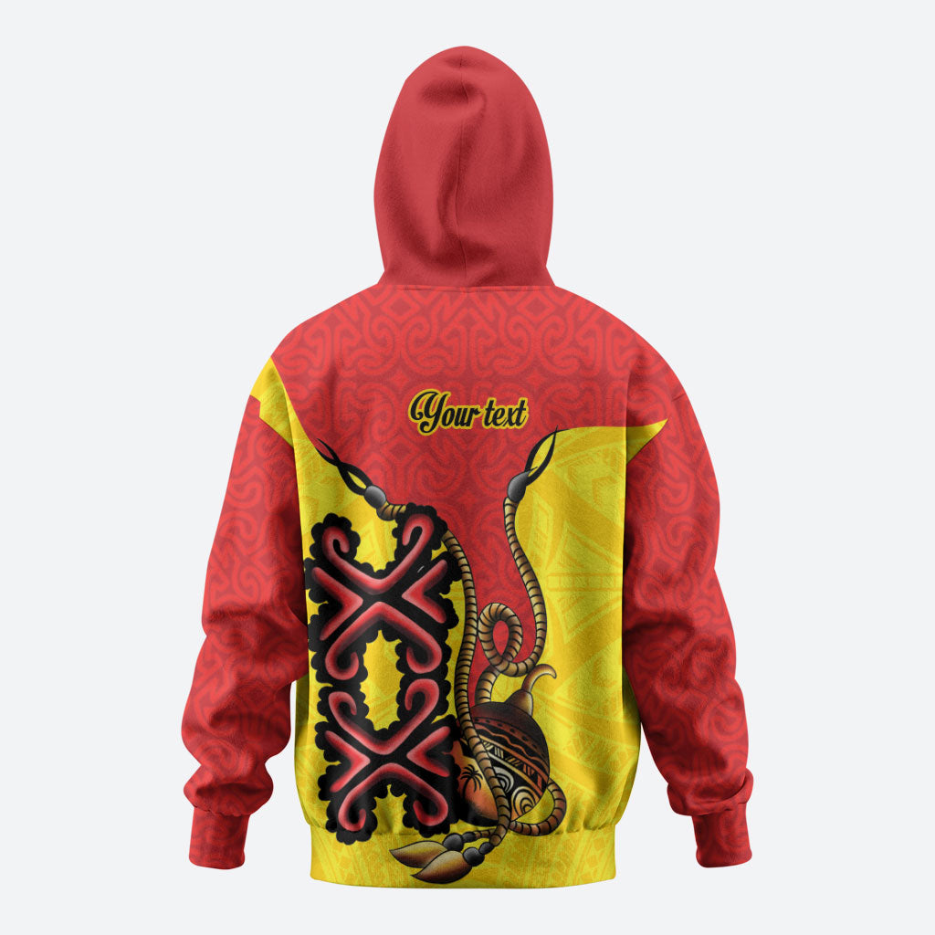 Personalised Papua New Guinea Oro Necklace Hoodie Gold Melanesia Traditional Pattern