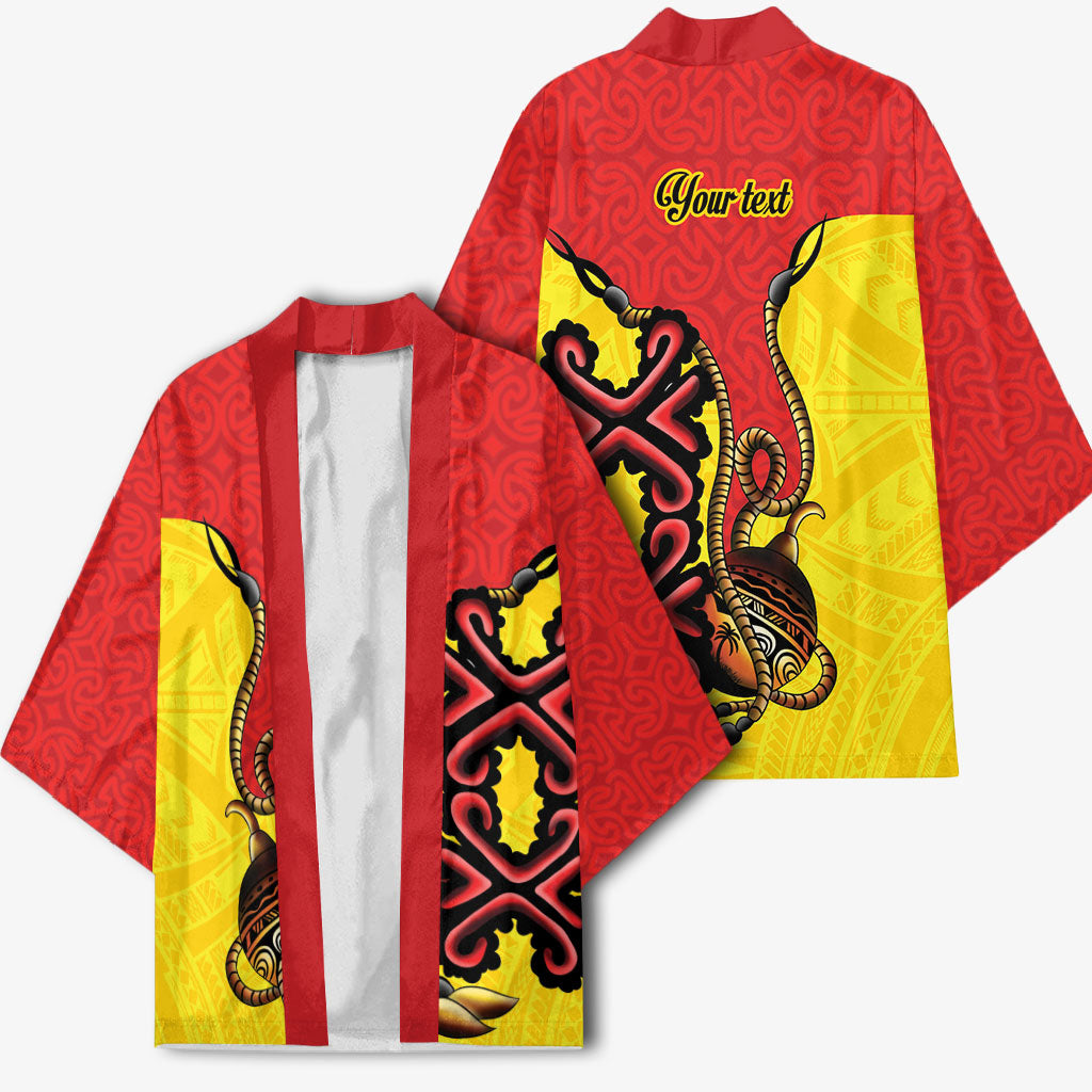 Personalised Papua New Guinea Oro Necklace Kimono Gold Melanesia Traditional Pattern