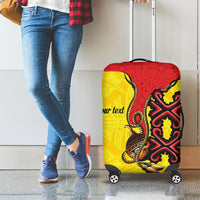 Personalised Papua New Guinea Oro Necklace Luggage Cover Gold Melanesia Traditional Pattern