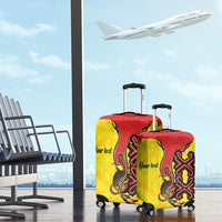 Personalised Papua New Guinea Oro Necklace Luggage Cover Gold Melanesia Traditional Pattern