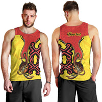 Personalised Papua New Guinea Oro Necklace Men Tank Top Gold Melanesia Traditional Pattern