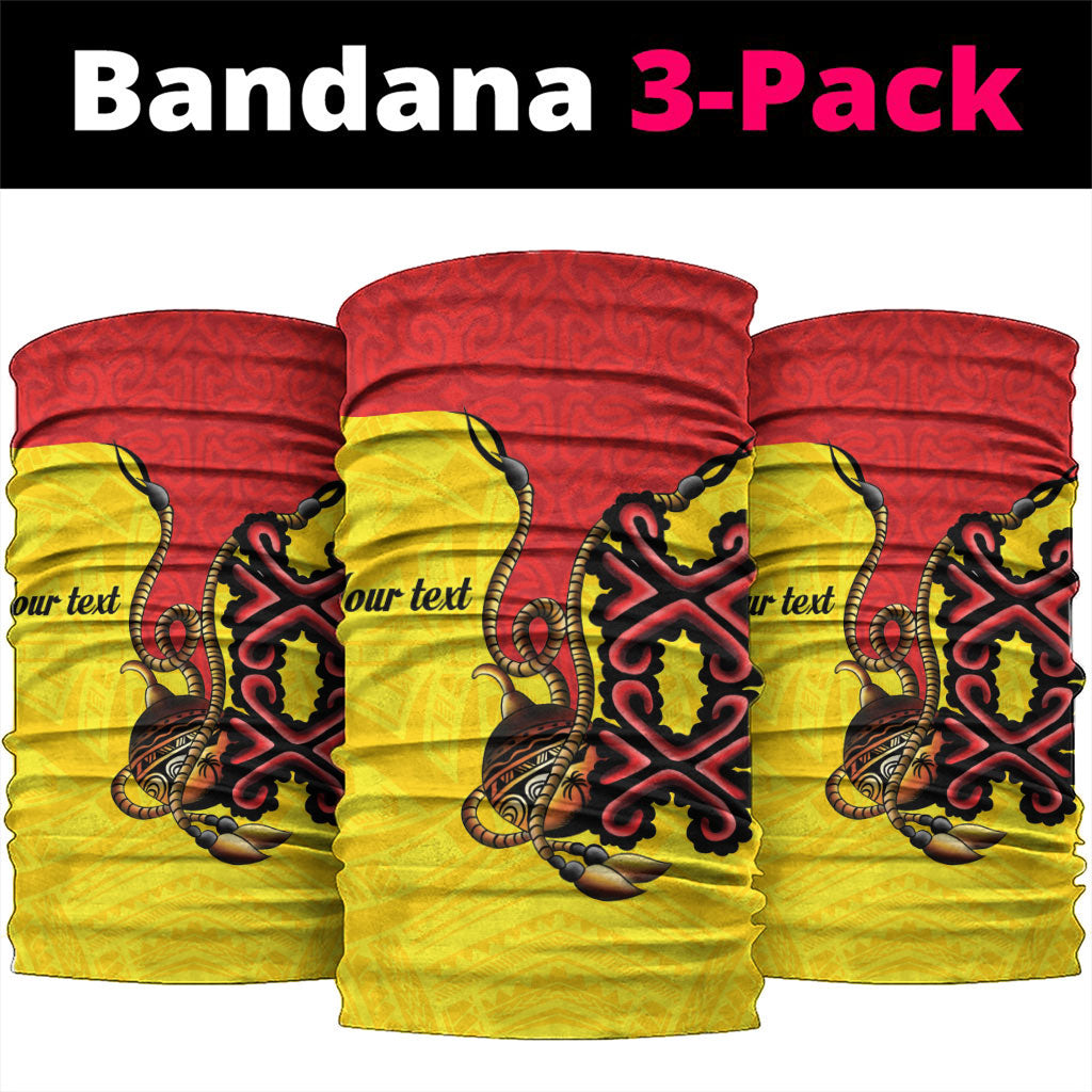 Personalised Papua New Guinea Oro Necklace Neck Gaiter Gold Melanesia Traditional Pattern
