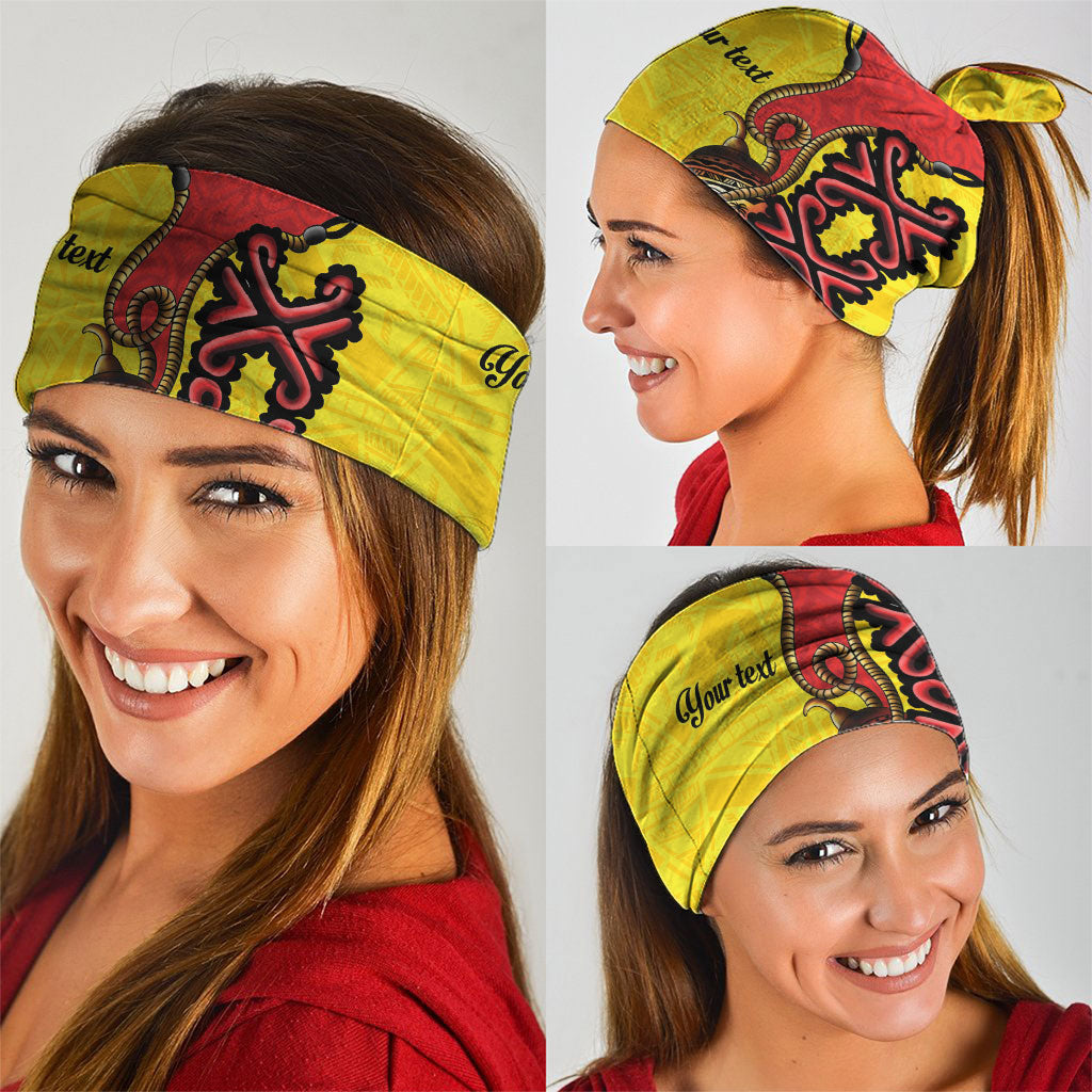 Personalised Papua New Guinea Oro Necklace Neck Gaiter Gold Melanesia Traditional Pattern