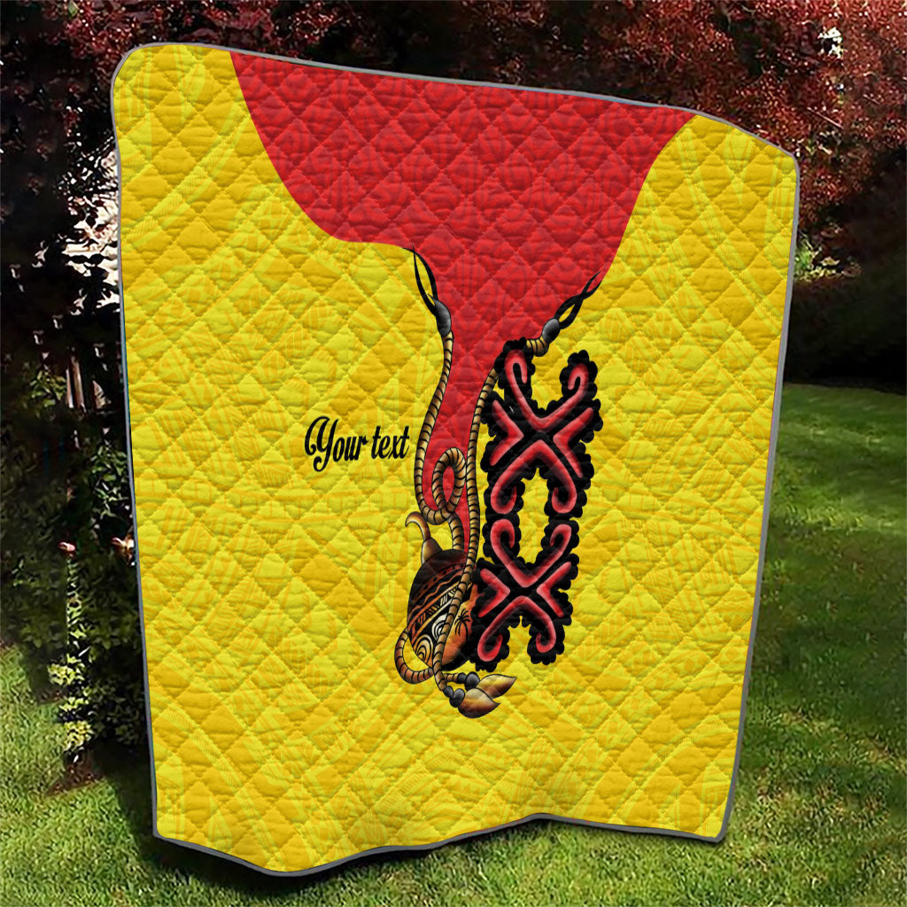 Personalised Papua New Guinea Oro Necklace Quilt Gold Melanesia Traditional Pattern