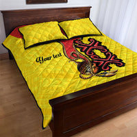 Personalised Papua New Guinea Oro Necklace Quilt Bed Set Gold Melanesia Traditional Pattern