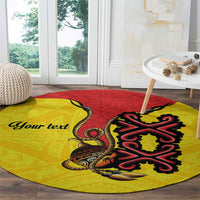Personalised Papua New Guinea Oro Necklace Round Carpet Gold Melanesia Traditional Pattern