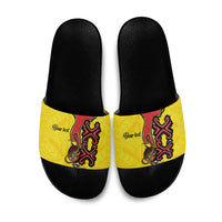 Personalised Papua New Guinea Oro Necklace Slide Sandals Gold Melanesia Traditional Pattern
