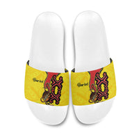 Personalised Papua New Guinea Oro Necklace Slide Sandals Gold Melanesia Traditional Pattern