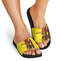 Personalised Papua New Guinea Oro Necklace Slide Sandals Gold Melanesia Traditional Pattern
