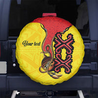 Personalised Papua New Guinea Oro Necklace Spare Tire Cover Gold Melanesia Traditional Pattern