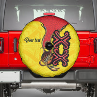 Personalised Papua New Guinea Oro Necklace Spare Tire Cover Gold Melanesia Traditional Pattern
