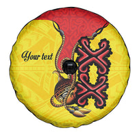 Personalised Papua New Guinea Oro Necklace Spare Tire Cover Gold Melanesia Traditional Pattern